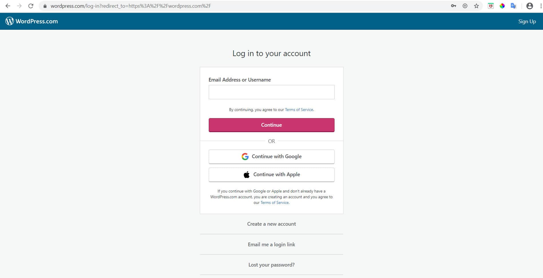 wordpress.com login